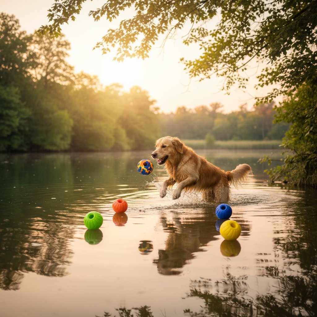 AI Photoshoot — Balle Interactive Flottante pour Chien – Caoutchouc EVA Résistant lifestyle cover