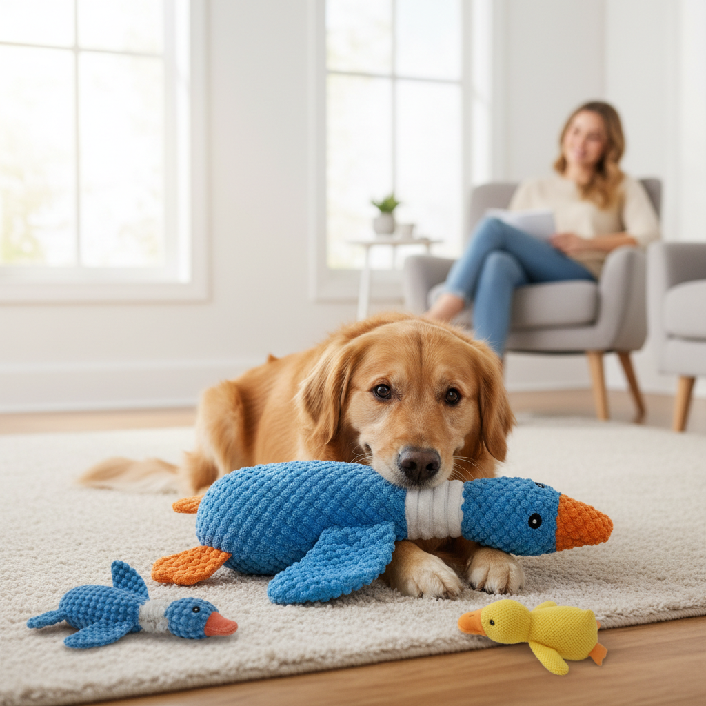 AI Photoshoot — Indestructible Cat Dog Toys for Aggressive Chewers Cats Dogs,Chew Squeak Toy Cats Dogs Interactive Plush Doll Pet Products lifestyle cover